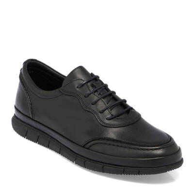 Siyah Deri Erkek Sneaker - E24I1AY56772-A23 