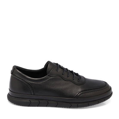 Siyah Deri Erkek Sneaker - E24I1AY56772-A23 - 3