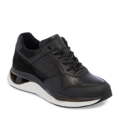 Siyah Deri Erkek Sneaker - E24I1AY56796-A23 