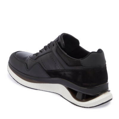 Siyah Deri Erkek Sneaker - E24I1AY56796-A23 - 2