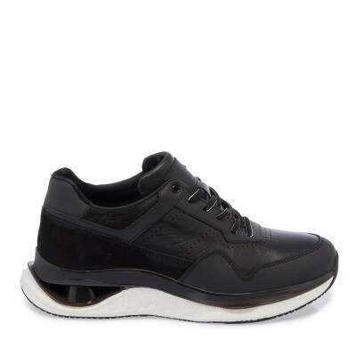 Siyah Deri Erkek Sneaker - E24I1AY56796-A23 - 3