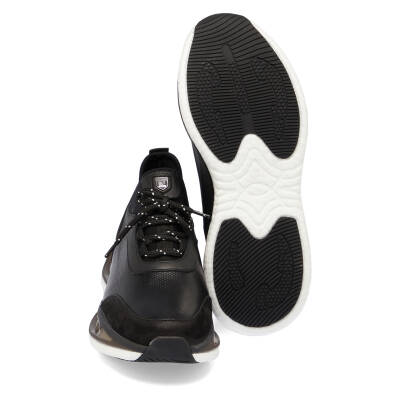 Siyah Deri Erkek Sneaker - E24I1AY56797-A23 - 4