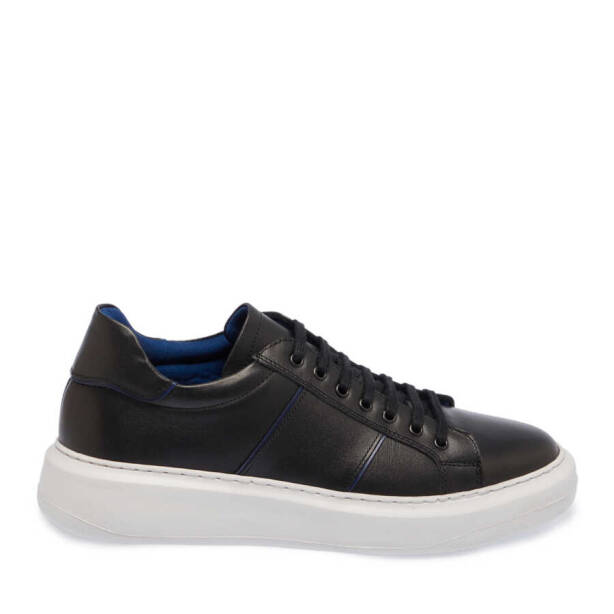 Siyah Deri Erkek Sneaker - E24I1AY56809-A43 - 3