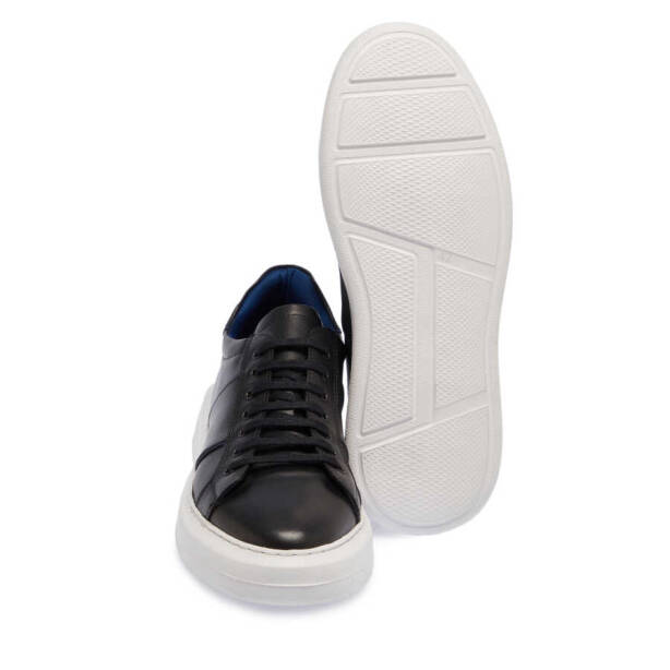 Siyah Deri Erkek Sneaker - E24I1AY56809-A43 - 4