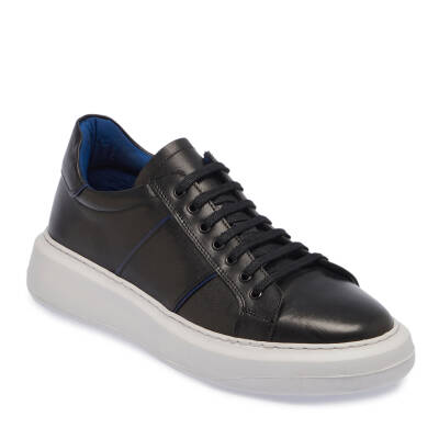  Siyah Deri Erkek Sneaker - E24I1AY56809-A43 - 1