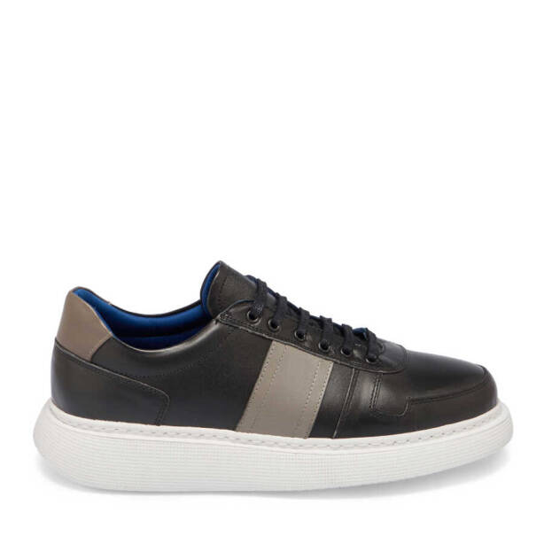 Siyah Deri Erkek Sneaker - E24I1AY56810-A43 - Tergan
