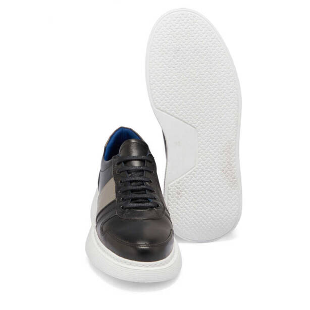 Siyah Deri Erkek Sneaker - E24I1AY56810-A43 - Tergan