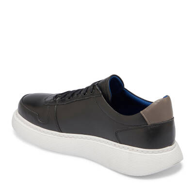  Siyah Deri Erkek Sneaker - E24I1AY56810-A43 - 2