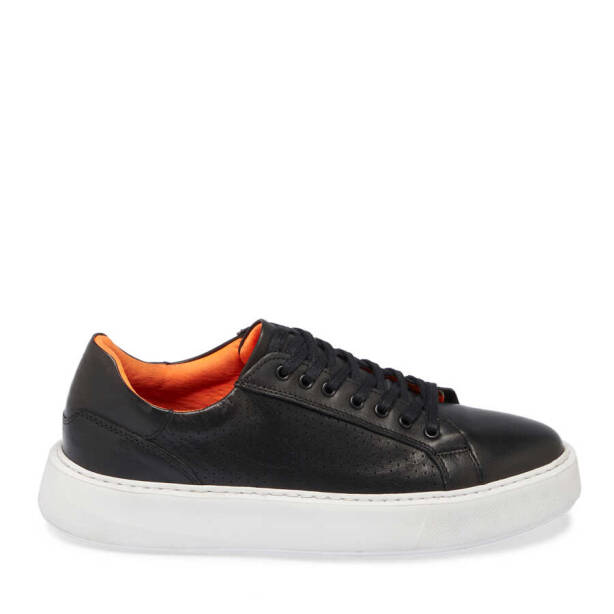 Siyah Deri Erkek Sneaker - E24I1AY56811-A43 - 3