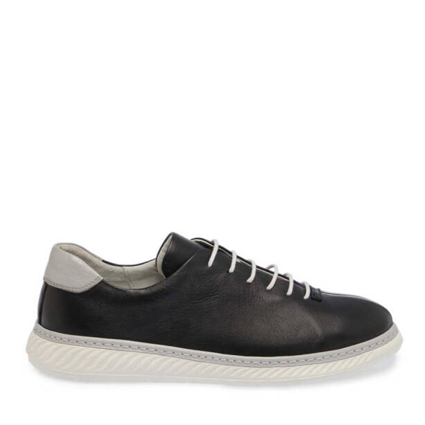 Siyah Deri Erkek Sneaker - E24I1AY56812-A23 - 3