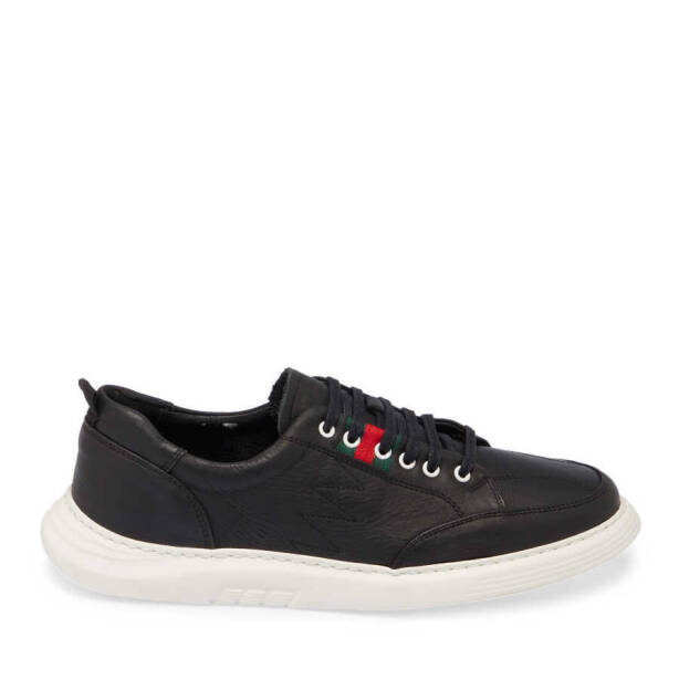 Siyah Deri Erkek Sneaker - E24I1AY56813-A23 - 3