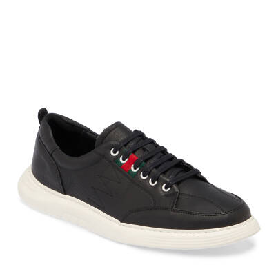  Siyah Deri Erkek Sneaker - E24I1AY56813-A23 