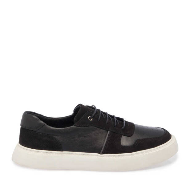 Siyah Deri Erkek Sneaker - E24I1AY56814-A64 - 3