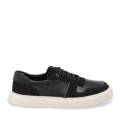 Siyah Deri Erkek Sneaker - E24I1AY56814-A64 - 3