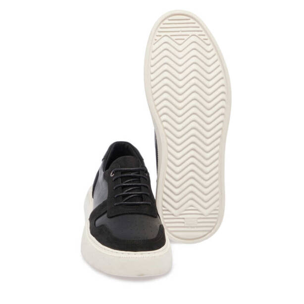 Siyah Deri Erkek Sneaker - E24I1AY56814-A64 - 4