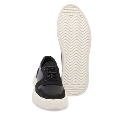 Siyah Deri Erkek Sneaker - E24I1AY56814-A64 - 4