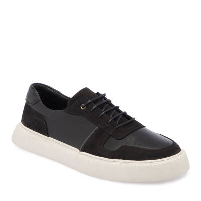  Siyah Deri Erkek Sneaker - E24I1AY56814-A64 