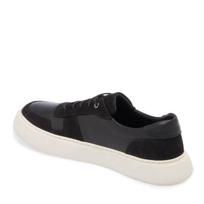  Siyah Deri Erkek Sneaker - E24I1AY56814-A64 - 2