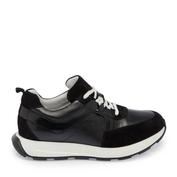 Siyah Deri Erkek Sneaker - E24I1AY56815-A23 - 3