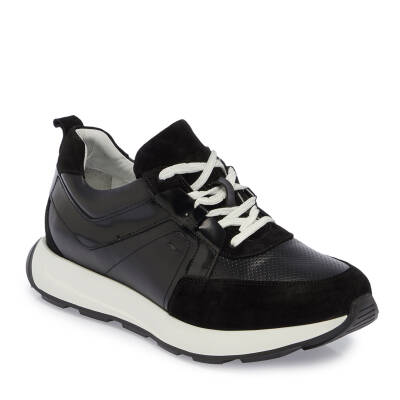  Siyah Deri Erkek Sneaker - E24I1AY56815-A23 