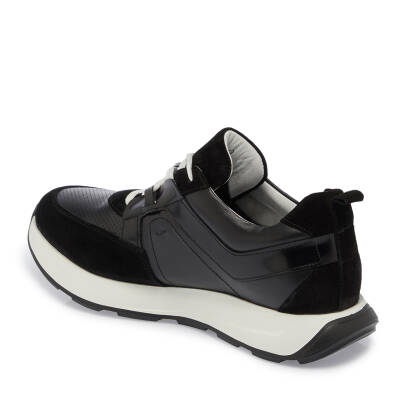  Siyah Deri Erkek Sneaker - E24I1AY56815-A23 - 2