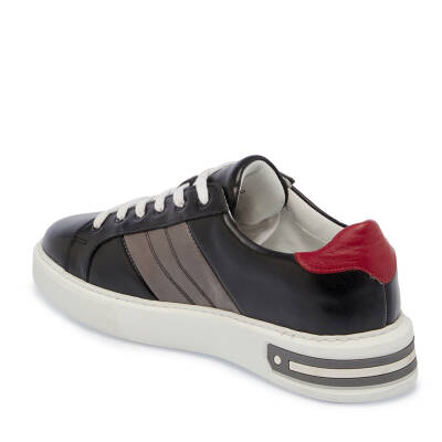  Siyah Deri Erkek Sneaker - E24I1AY56816-A23 - 2