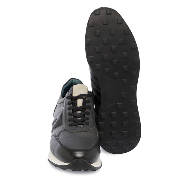 Siyah Deri Erkek Sneaker - E24I1AY56818-A23 - 4