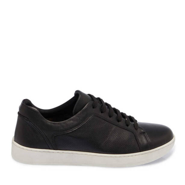 Siyah Deri Erkek Sneaker - E24I1AY56825-A23 - 3