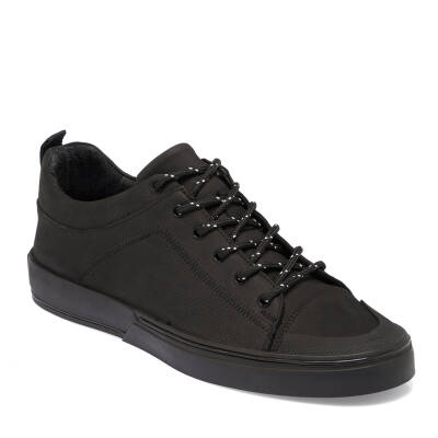 Siyah Deri Erkek Sneaker - E24I1AY56827-A23 