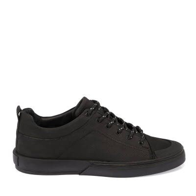 Siyah Deri Erkek Sneaker - E24I1AY56827-A23 - 3