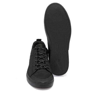 Siyah Deri Erkek Sneaker - E24I1AY56827-A23 - 4