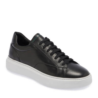  Siyah Deri Erkek Sneaker - E24I1AY56833-A43 