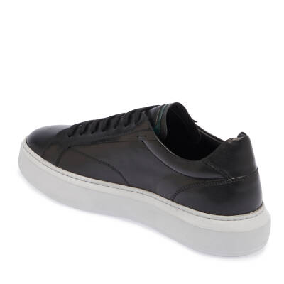  Siyah Deri Erkek Sneaker - E24I1AY56833-A43 - 2