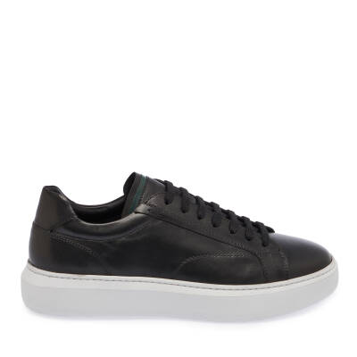  Siyah Deri Erkek Sneaker - E24I1AY56833-A43 - 3