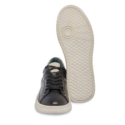  Siyah Deri Erkek Sneaker - E24I1AY56835-A23 - 4