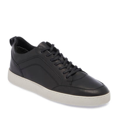  Siyah Deri Erkek Sneaker - E24I1AY56836-A23 