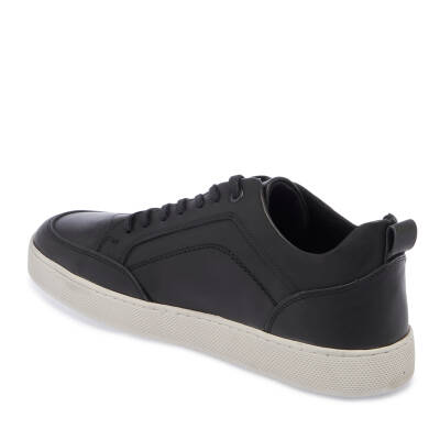  Siyah Deri Erkek Sneaker - E24I1AY56836-A23 - 2