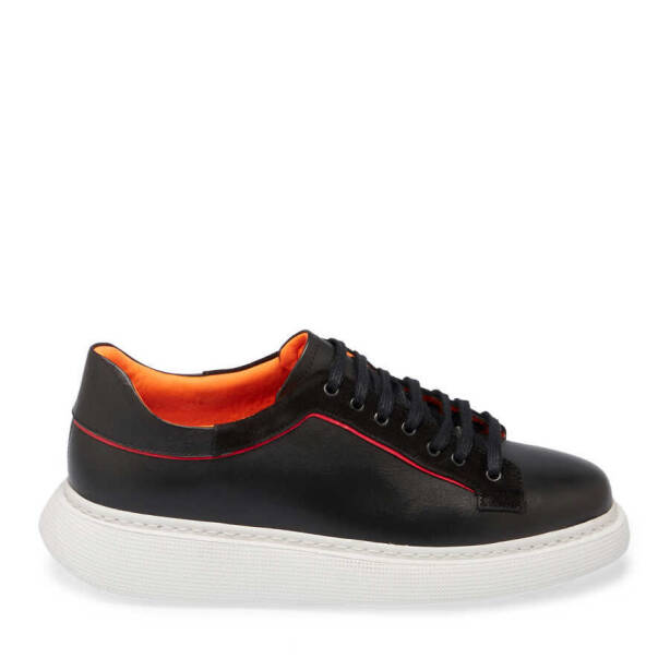 Siyah Deri Erkek Sneaker - E24I1AY56837-A43 - 3