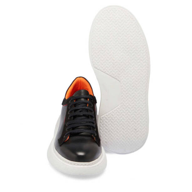 Siyah Deri Erkek Sneaker - E24I1AY56837-A43 - 4