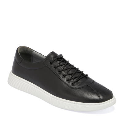  Siyah Deri Erkek Sneaker - E24I1AY56838-A23 