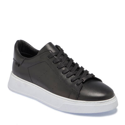 Siyah Deri Erkek Sneaker - E24I1AY56839-A23 - 1