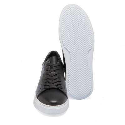 Siyah Deri Erkek Sneaker - E24I1AY56839-A23 - 4