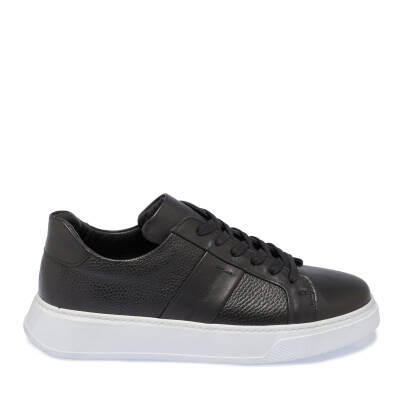 Siyah Deri Erkek Sneaker - E24I1AY56840-A23 - 3