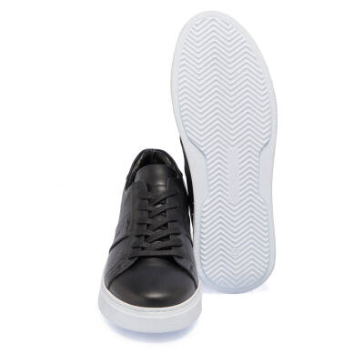 Siyah Deri Erkek Sneaker - E24I1AY56840-A23 - 4