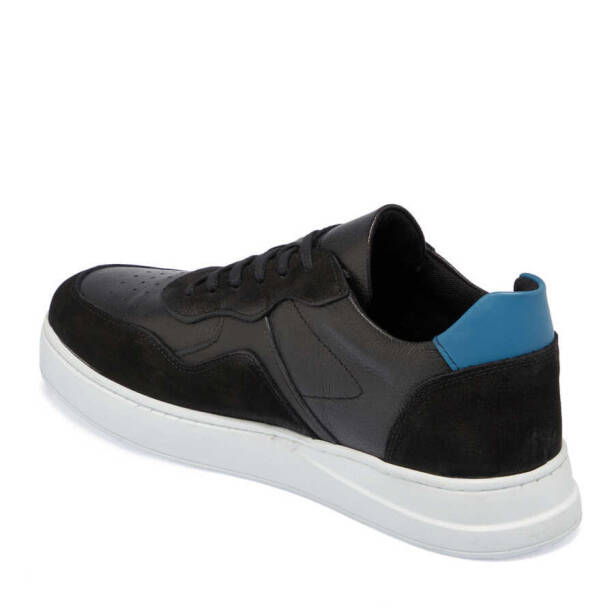 Siyah Deri Erkek Sneaker - E24I1AY56841-A23 - 2