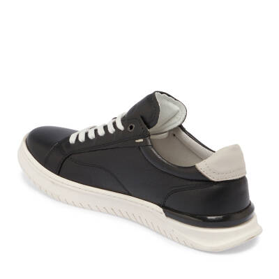  Siyah Deri Erkek Sneaker - E24I1AY56846-C59 - 2