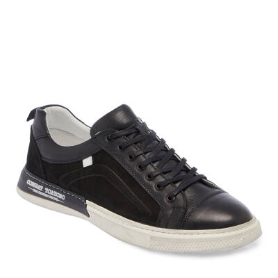  Siyah Deri Erkek Sneaker - E24I1AY56847-A43 - 1