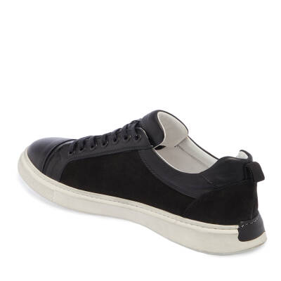  Siyah Deri Erkek Sneaker - E24I1AY56847-A43 - 2