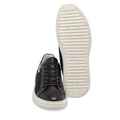  Siyah Deri Erkek Sneaker - E24I1AY56847-A43 - 4