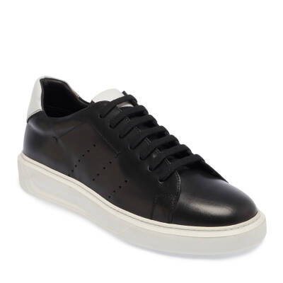Siyah Deri Erkek Sneaker - E24I1AY56856-A43 - 1